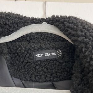 Pretty Little Things Black Teddy Coat